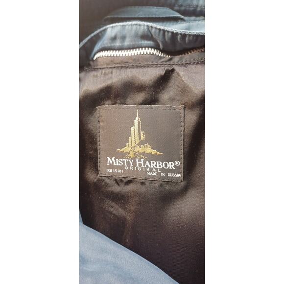 VTG Misty Harbor Trench Coat Size 10 Blue Teal Classic Rain Jacket 90s - Picture 5 of 6